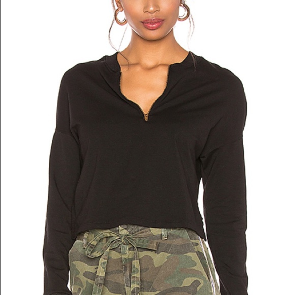 NWT MONROW Black Open Back Active Top